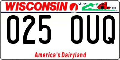 WI license plate 025OUQ