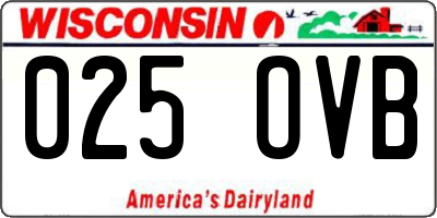 WI license plate 025OVB