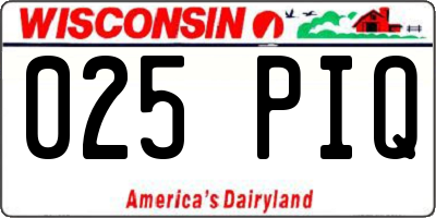 WI license plate 025PIQ