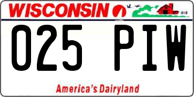 WI license plate 025PIW