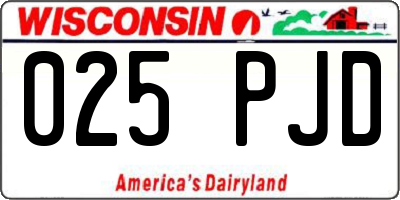 WI license plate 025PJD