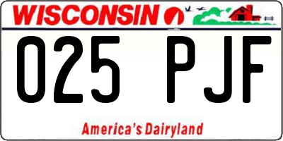 WI license plate 025PJF