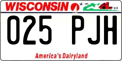 WI license plate 025PJH