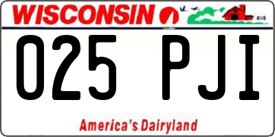 WI license plate 025PJI