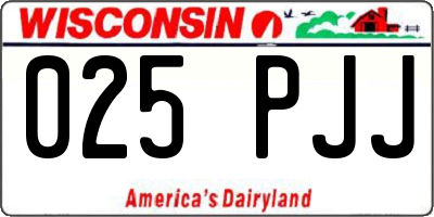 WI license plate 025PJJ