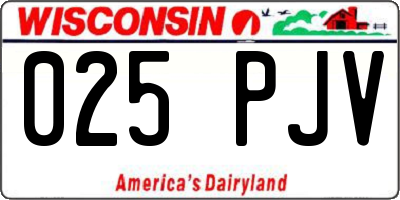 WI license plate 025PJV