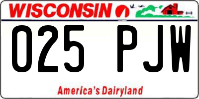 WI license plate 025PJW