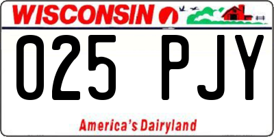 WI license plate 025PJY