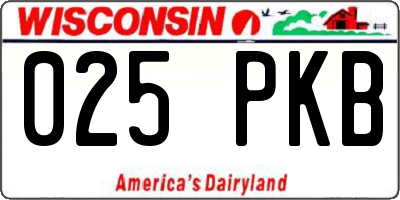 WI license plate 025PKB