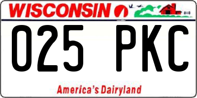 WI license plate 025PKC