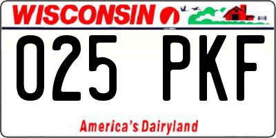 WI license plate 025PKF