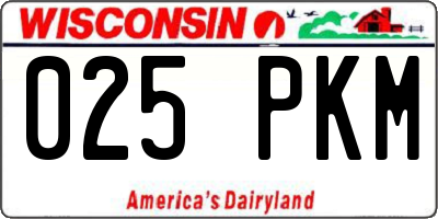 WI license plate 025PKM