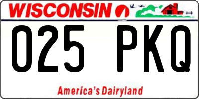 WI license plate 025PKQ
