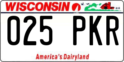 WI license plate 025PKR