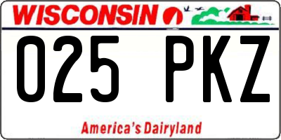 WI license plate 025PKZ