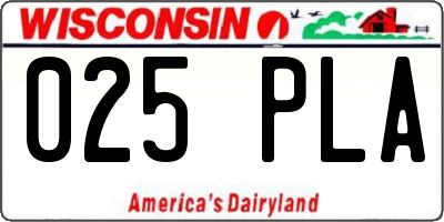 WI license plate 025PLA