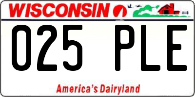 WI license plate 025PLE