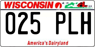 WI license plate 025PLH