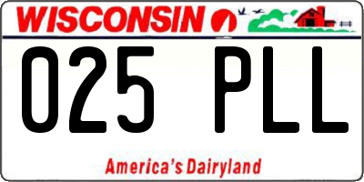 WI license plate 025PLL