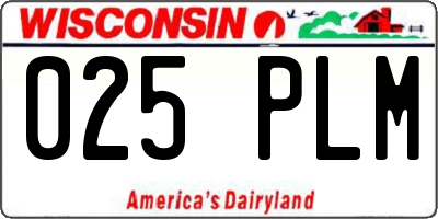 WI license plate 025PLM