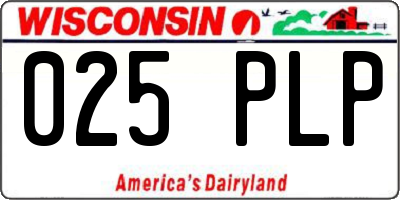 WI license plate 025PLP