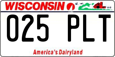 WI license plate 025PLT