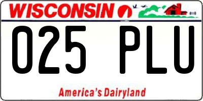 WI license plate 025PLU