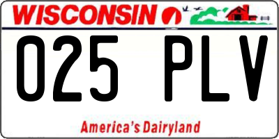 WI license plate 025PLV