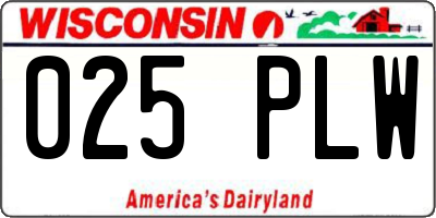WI license plate 025PLW