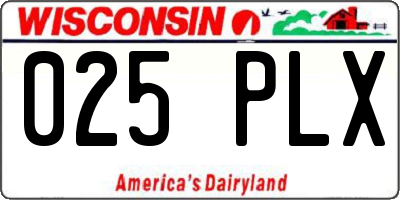 WI license plate 025PLX