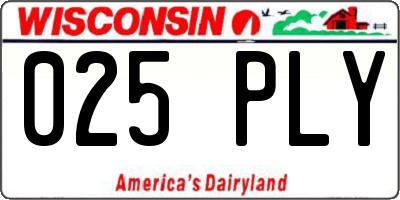 WI license plate 025PLY