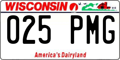 WI license plate 025PMG