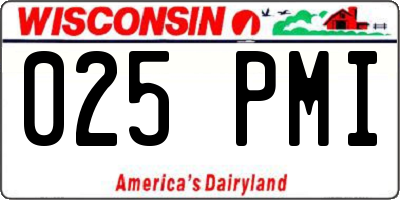 WI license plate 025PMI