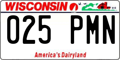 WI license plate 025PMN