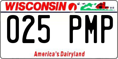 WI license plate 025PMP