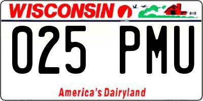 WI license plate 025PMU