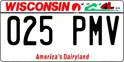 WI license plate 025PMV