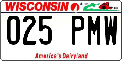 WI license plate 025PMW