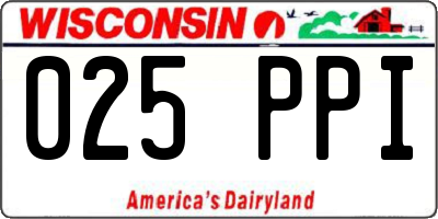 WI license plate 025PPI