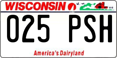 WI license plate 025PSH