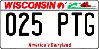 WI license plate 025PTG
