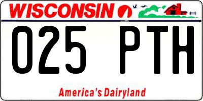 WI license plate 025PTH
