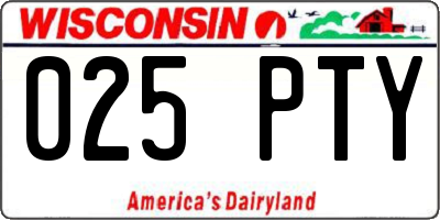 WI license plate 025PTY