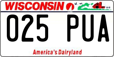 WI license plate 025PUA
