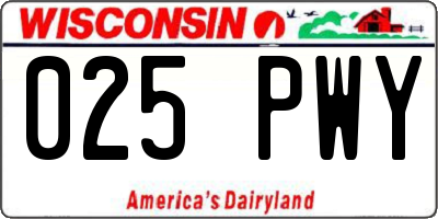 WI license plate 025PWY