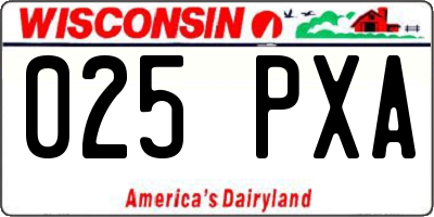 WI license plate 025PXA