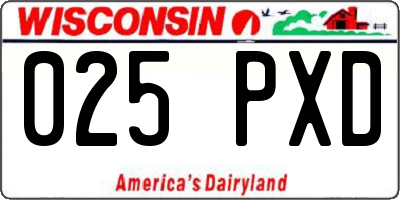 WI license plate 025PXD