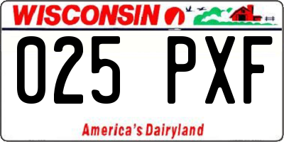 WI license plate 025PXF