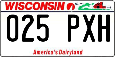 WI license plate 025PXH
