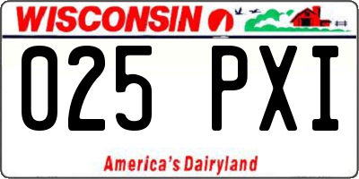 WI license plate 025PXI